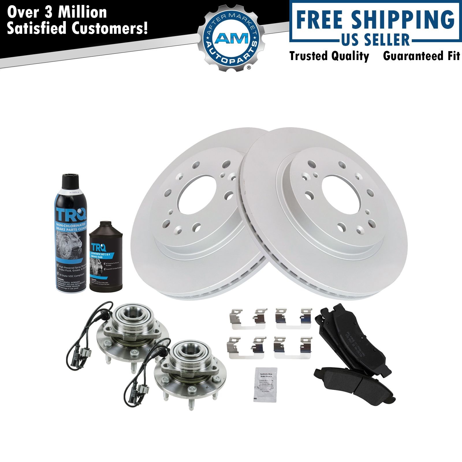 Front Brake Pad & Rotor Kit Semi-Metallic for Cadillac Chevrolet GMC