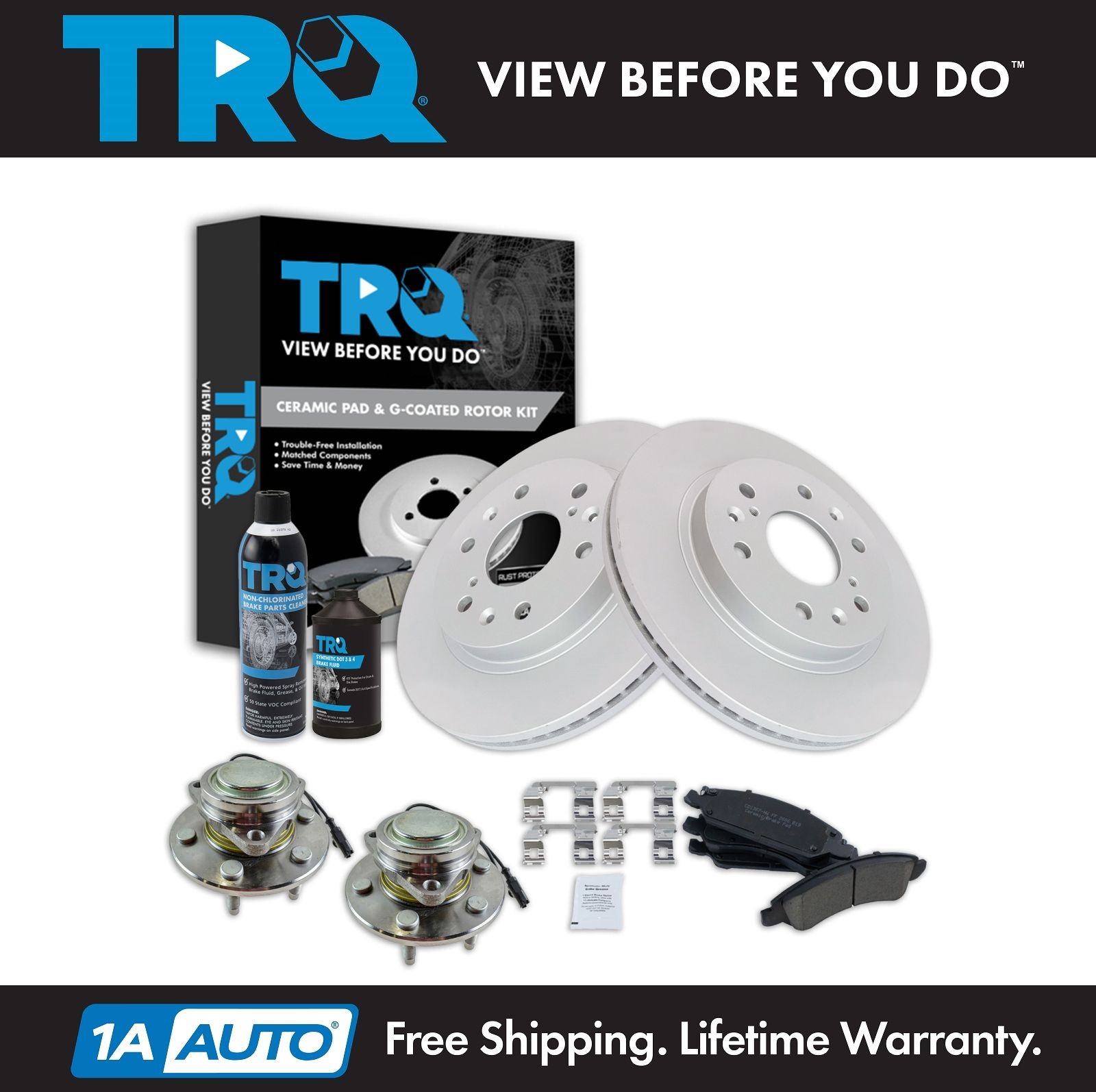 TRQ Front Brake Pad & Rotor Kit Fits 08-14 Cadillac 07-14 Chevrolet GMC