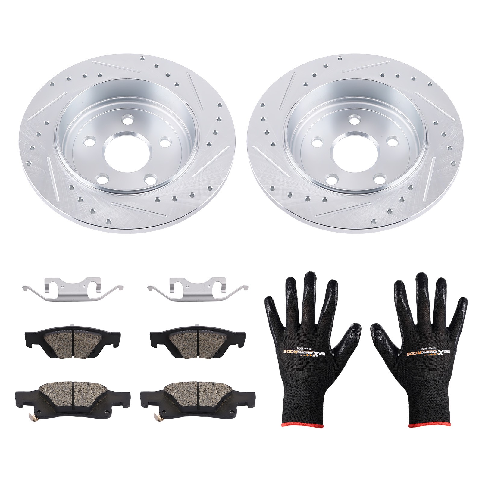 Rear L&R Drilled Brake Rotors&Ceramic Pads for Dodge Durango 2011-2020 S-53061