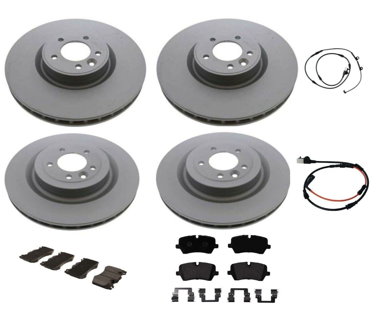 2x FRONT x2 REAR x4 BREMBO Brake Disc Rotor Pad KIT For 2018 5.0L V8 RANGE ROVER