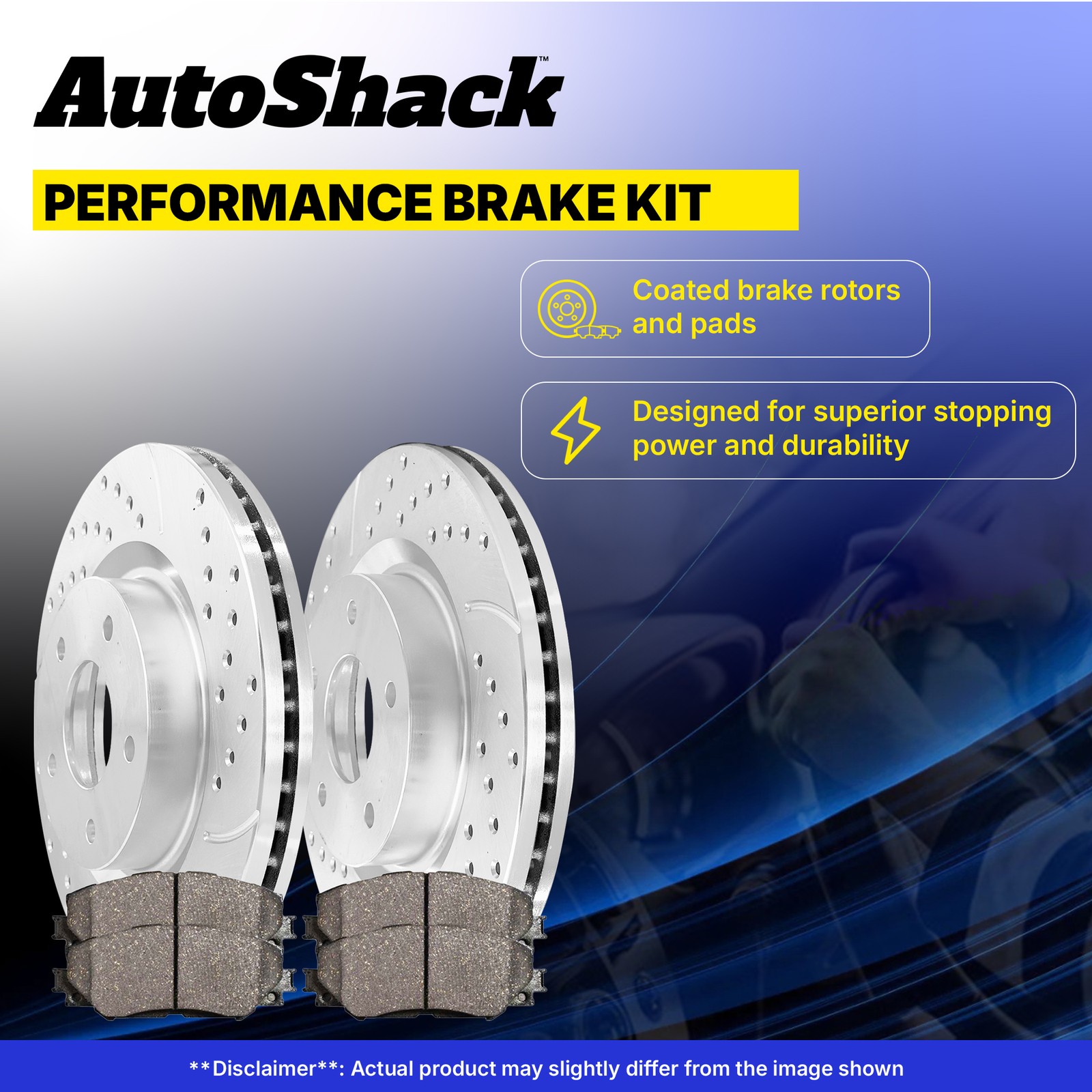 Front Drilled Slotted Brake Rotors Premium Ceramic Pad for Hyundai, Tucson 10-17