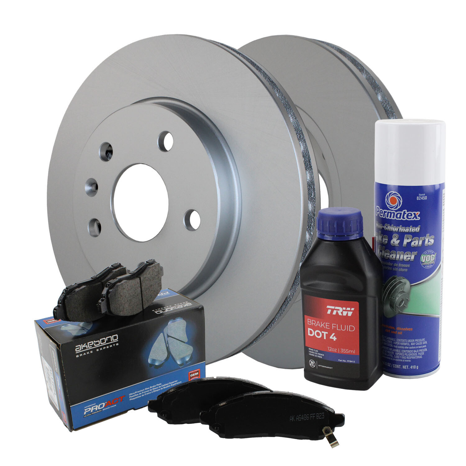 Front Brake Kit 296mm Rotors Akebono Ceramic Pads For Buick LaCrosse 16″ Wheels