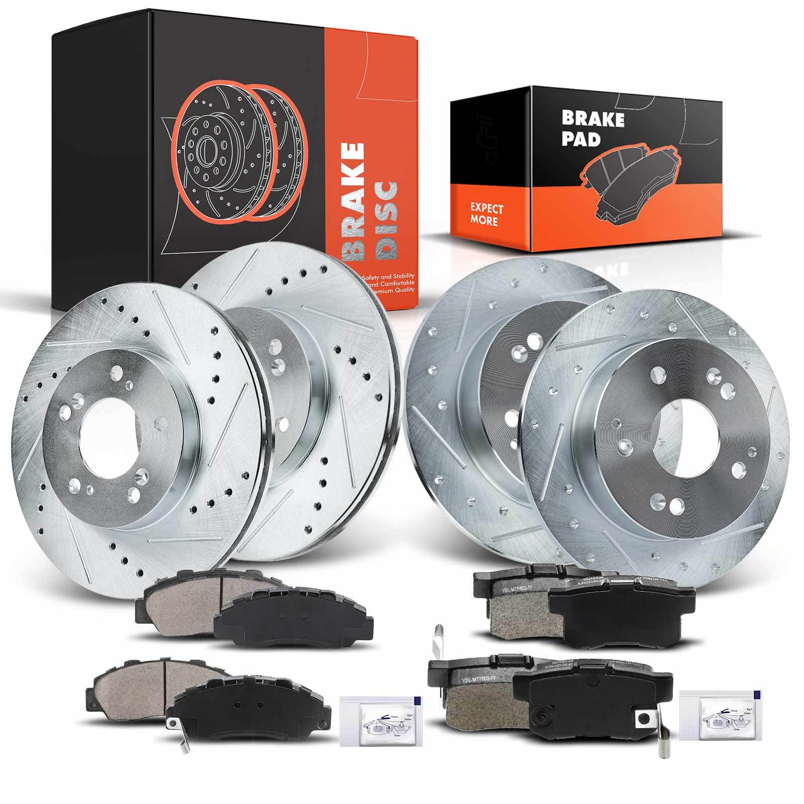 Drilled Rotors & Ceramic Brake Pads for Acura Integra 1997-1998 2000-2001 Front