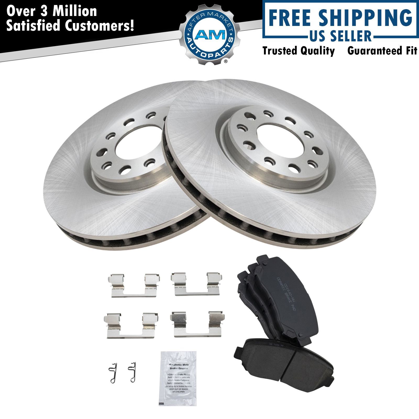 Front Premium Posi Ceramic Disc Brake Pads & Rotor Kit for Dodge Chrysler