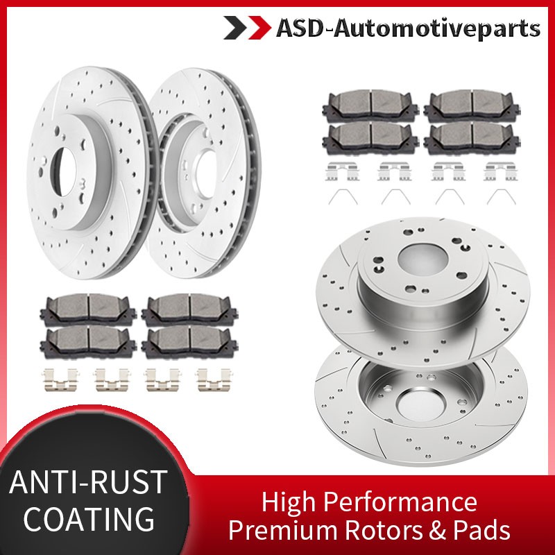 282mm Front Rear Brake Rotors Pads Brake Kits Fit for 2008-2017 Honda Accord LX