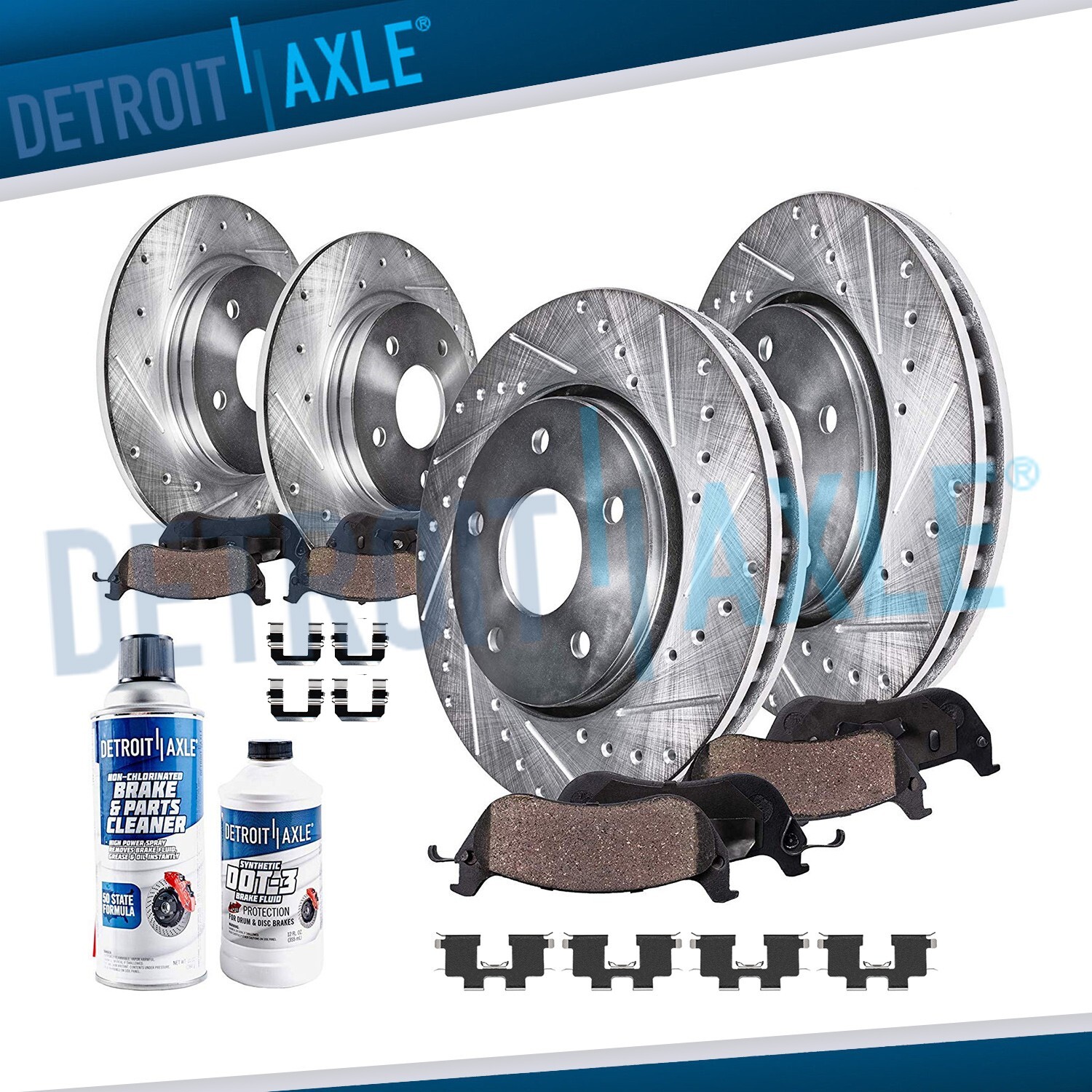 Front & Rear DRILLED Brake Rotors + Ceramic Pads for 2007 2008 2009 Elantra