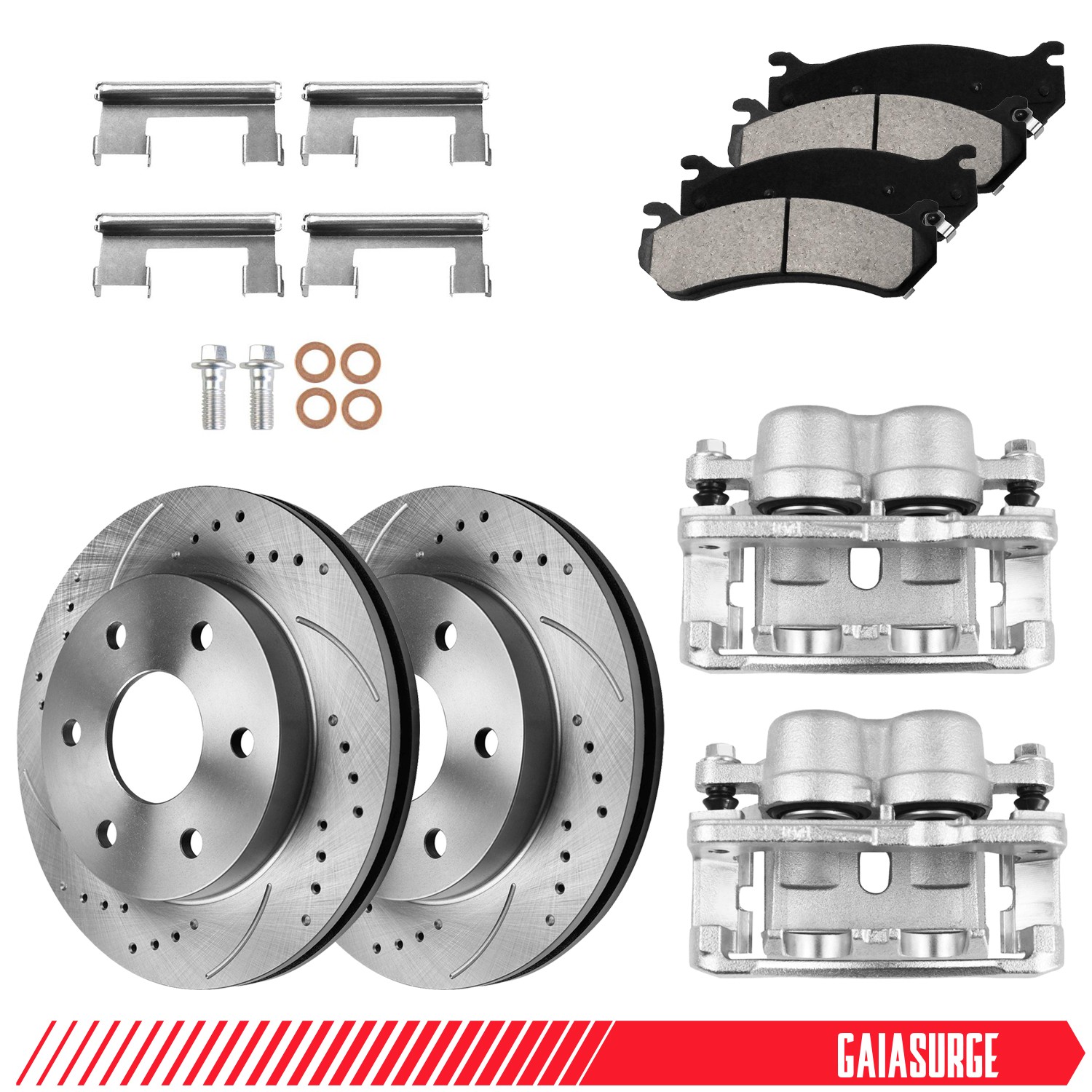 Front Disc Rotors Brake Calipers Brake Pads for Chevy Tahoe Yukon Express 1500