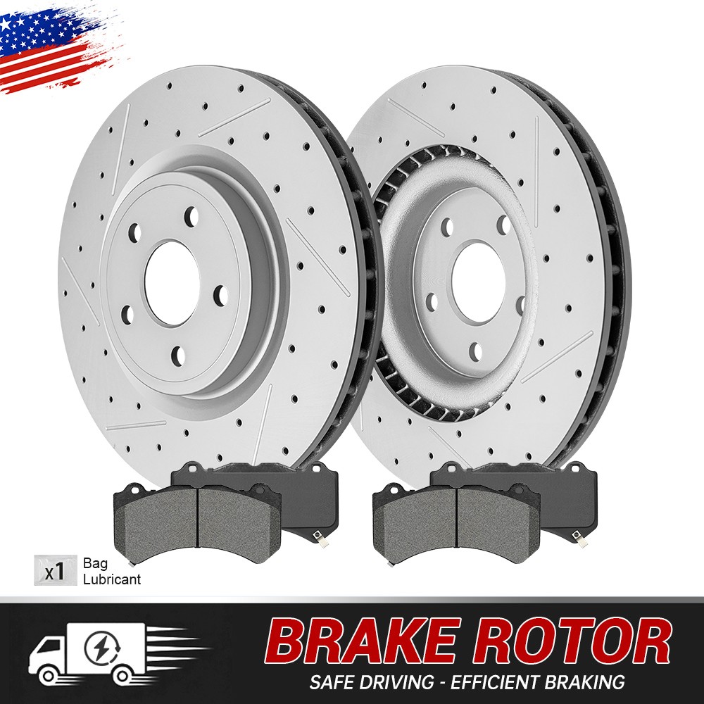 Front Brake Rotors & Ceramic Pads Set for Dodge Durango Jeep Grand Cherokee