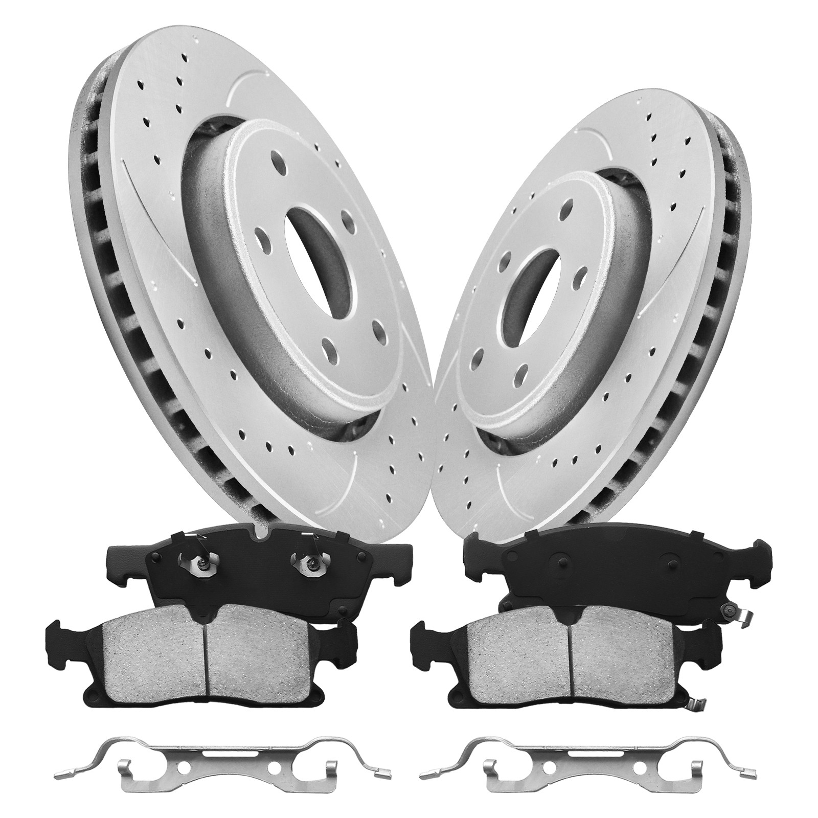 Front Rear Rotors Ceramic Brake Pads for 2011-2020 Grand Cherokee Dodge Durango