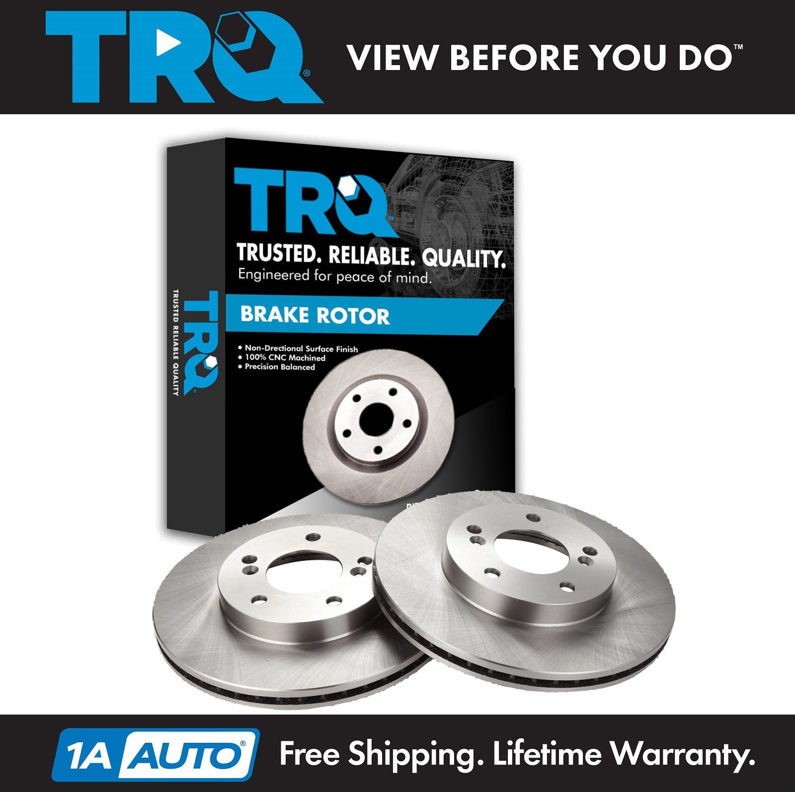 TRQ Front Disc Brake Rotor Pair Set for CR-V Prelude Integra TL New