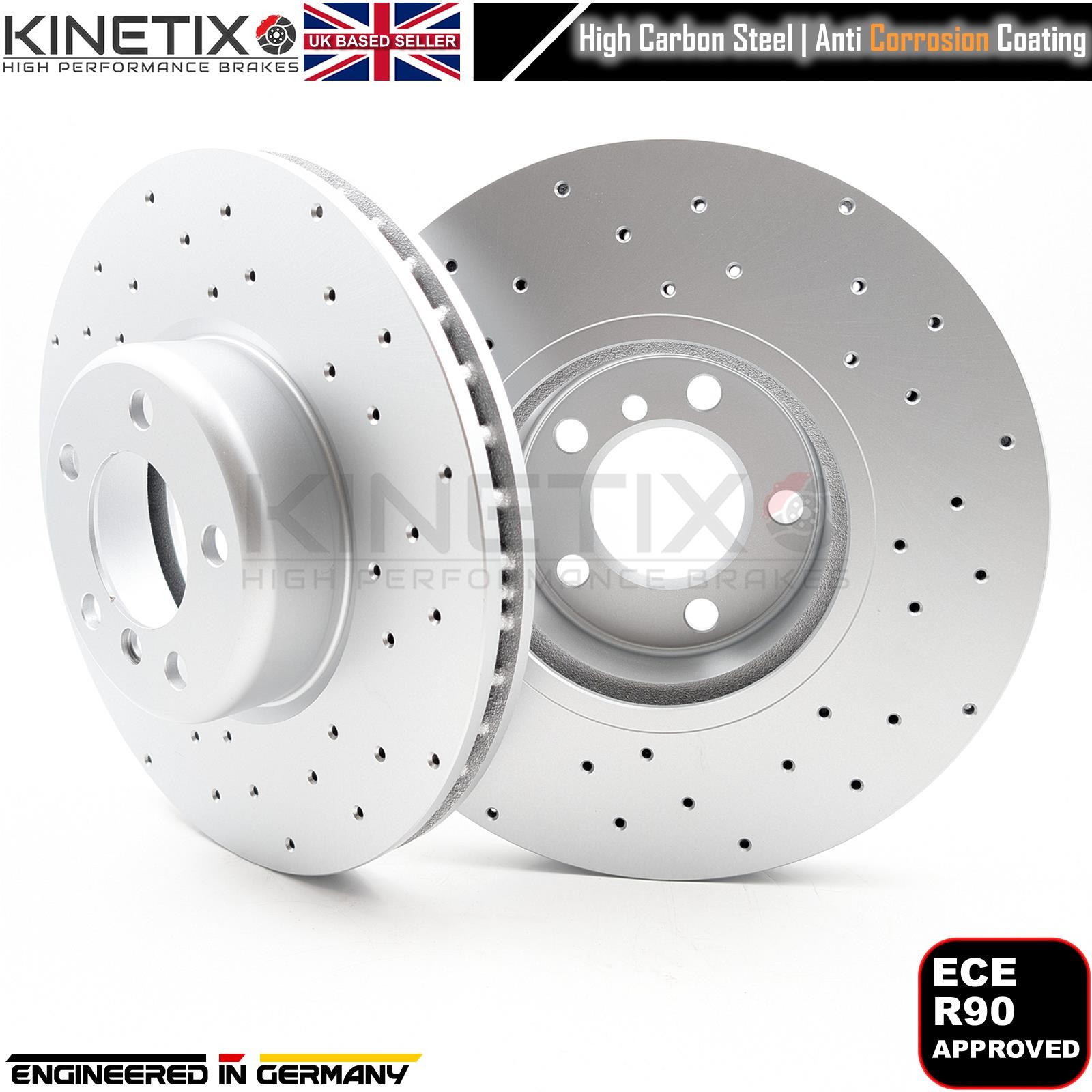 FOR BMW 440i F32 F33 F36 M SPORT DRILLED FRONT BRAKE DISCS PADS SENSOR 340mm