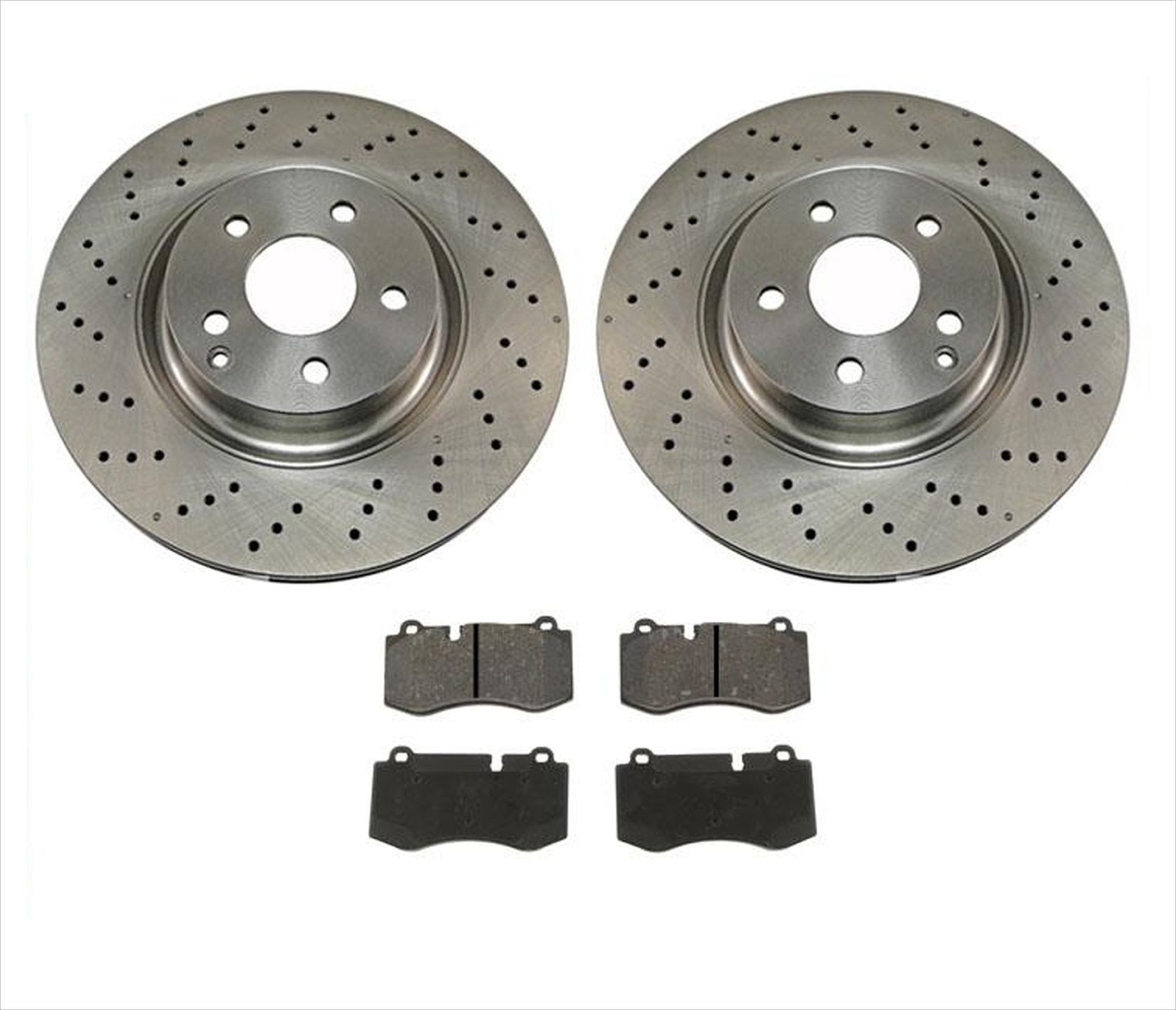 Brake Drilled Rotors Front Met Pads For Mercedes Benz 07-13 S550 W Sport Package