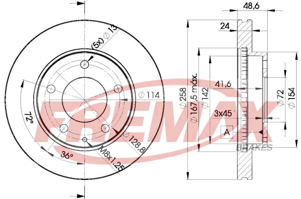 Remax BD-3258 Brake Disc for Ford USA, Mazda