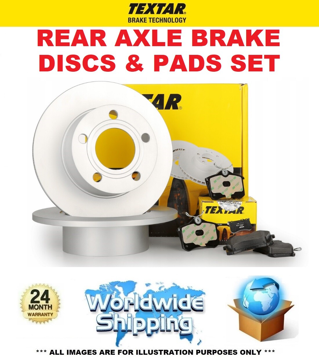TEXTAR Rear Axle DISCS & PADS for MERCEDES GLE Coupe GLE350 e 4matic 2020-on