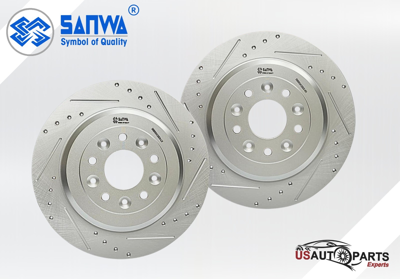 PAIR OF REAR RH/LH BRAKE ROTOR DS SOLID&GEOMET COATED 330 mm FOR FORD MKT 09-19