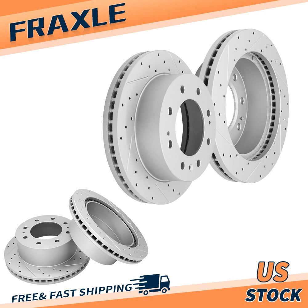 Front Rear Drilled Disc Brake Rotors Kit For Chevrolet Silverado 2500 Hd 3500 Hd
