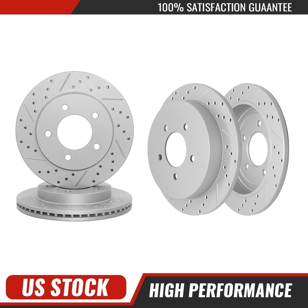Front & Rear Disc Brake Rotors for 4WD 1999-2003 Ford F-150 Lobo 5-Lug 2000 2001