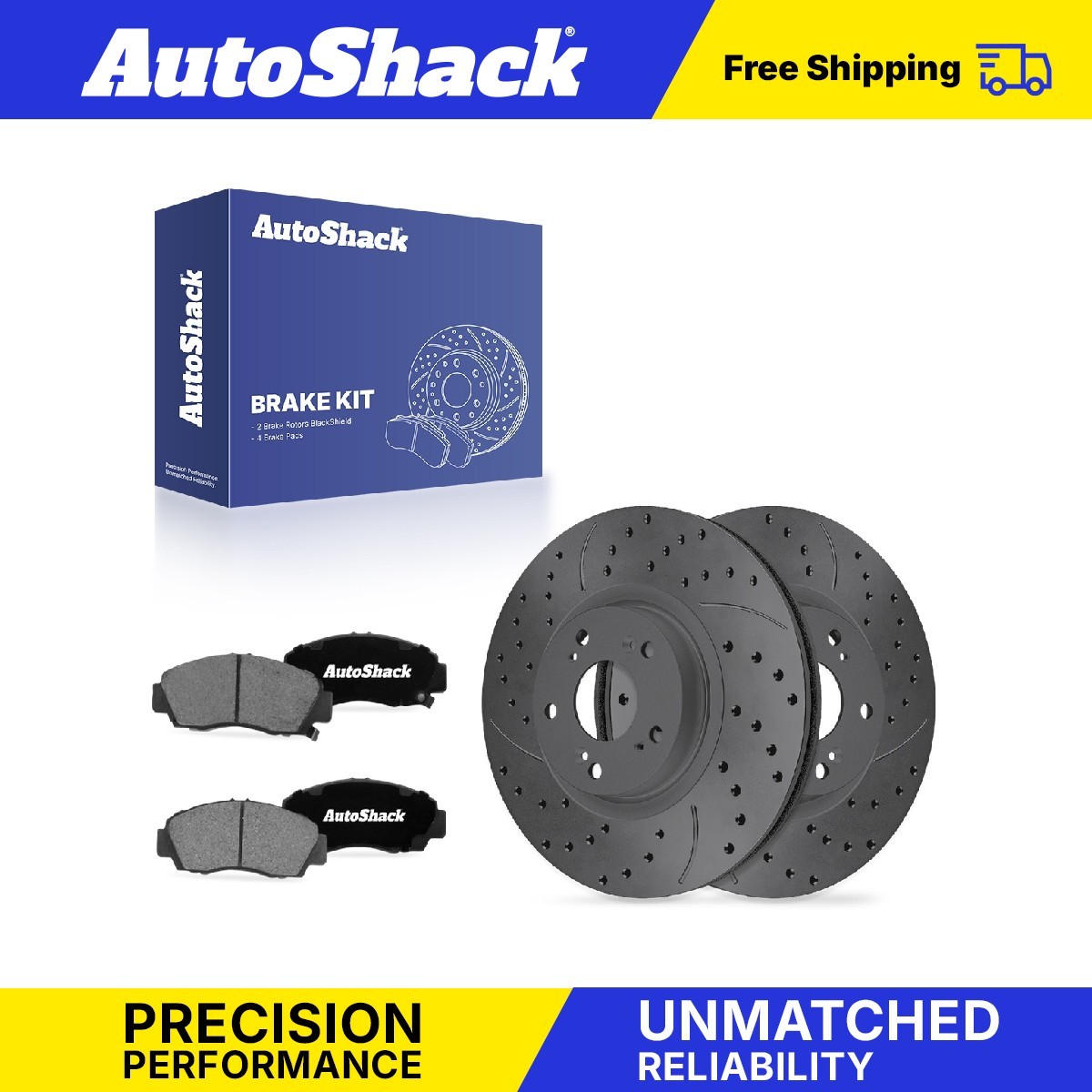 Front Drilled Slotted Brake Rotors Ceramic Pads for Honda, Civic 2006-2010