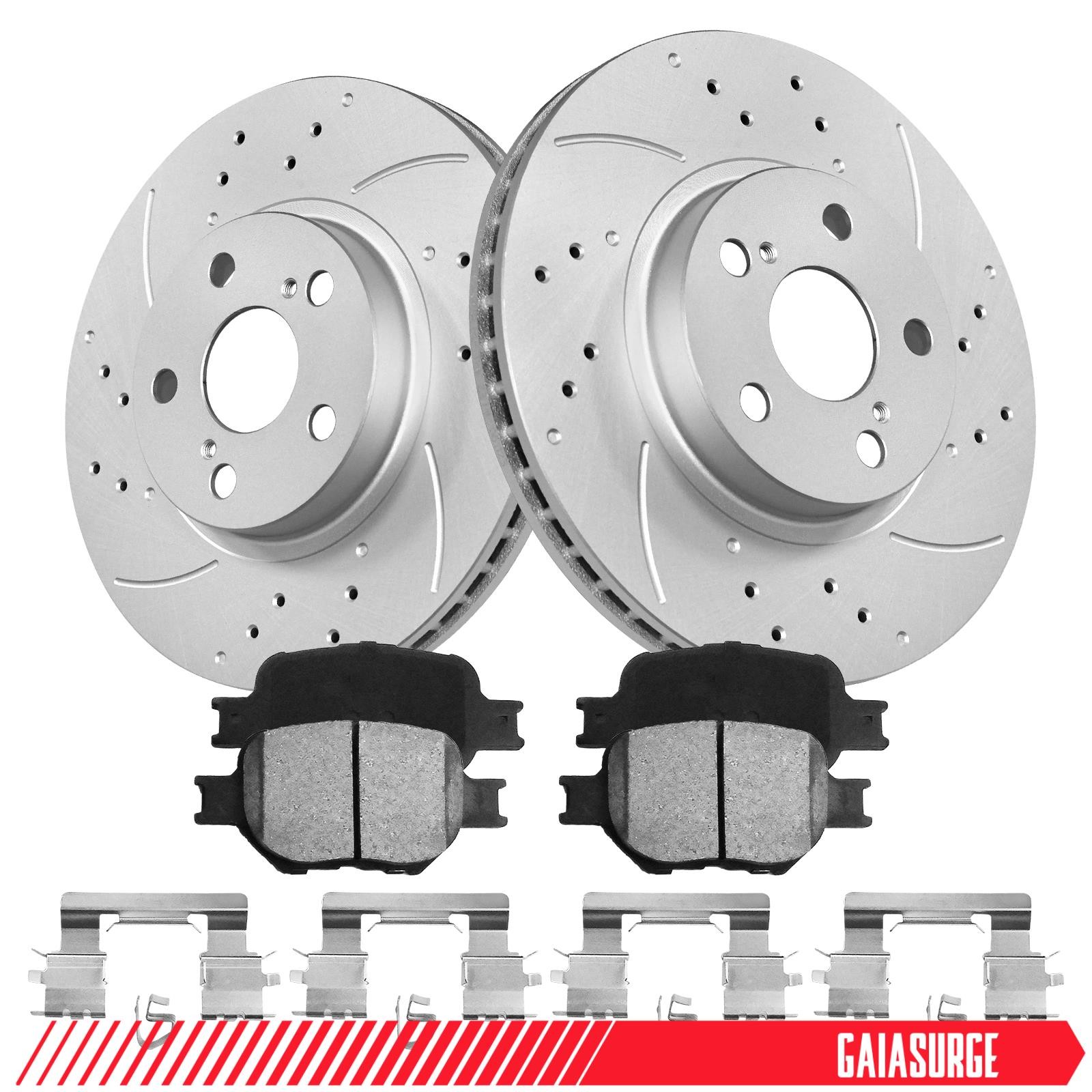 Front Disc Brake Rotors Ceramic Brake Pads for 2000-2005 Toyota Celica 1.8L