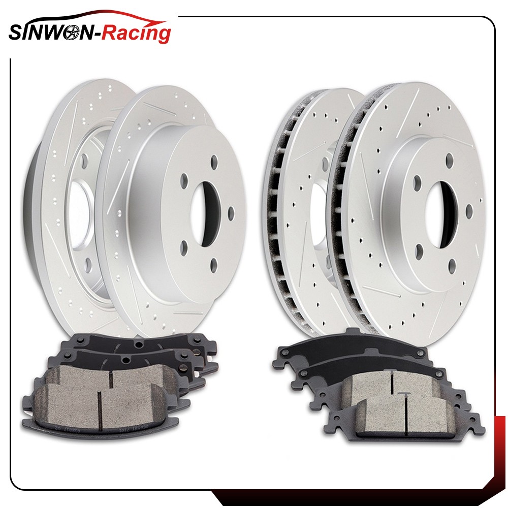 For 99-04 Olds Alero Pontiac Grand Am Brake Ceramic Pads and Rotors Front & Rear