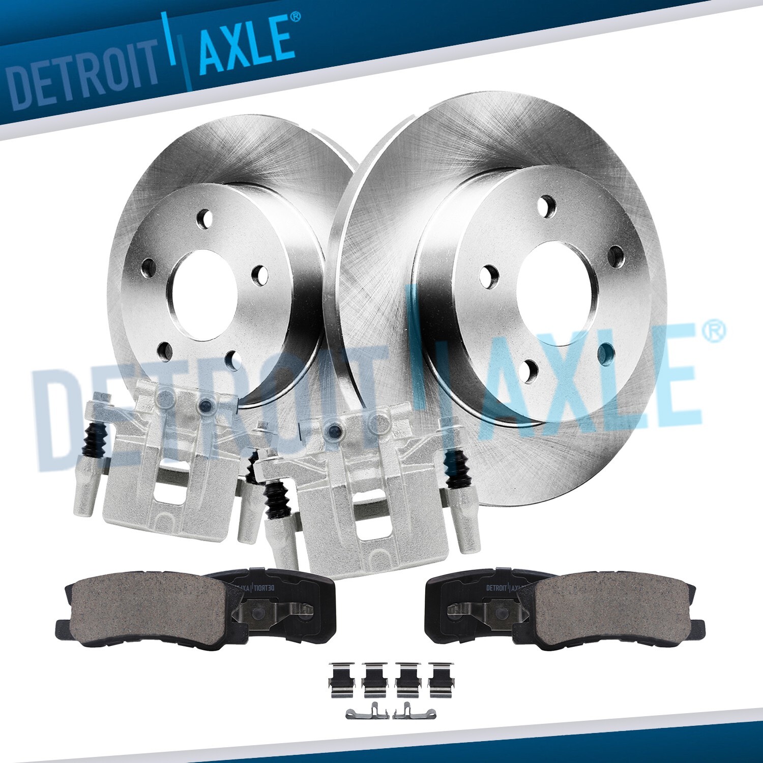 Rear Disc Brake Rotors Calipers Pads Kit for Avenger Caliber Compass 200 Patriot