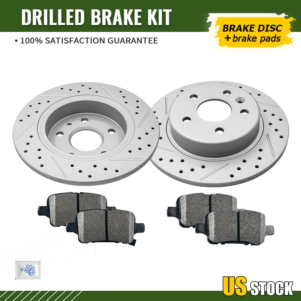 264mm Rear Brake Rotors & Ceramic Pads Set for Chevrolet Bolt EUV EV Cruze Volt