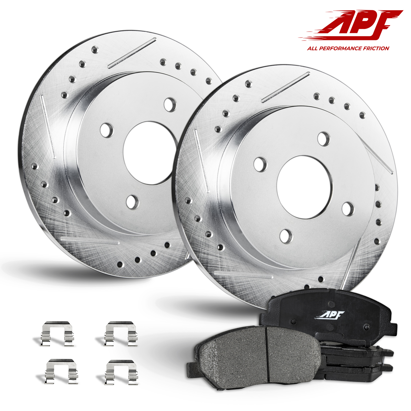 Front Zinc Drill/Slot Brake Rotors + Ceramic Pads for Toyota Yaris 2007-2015