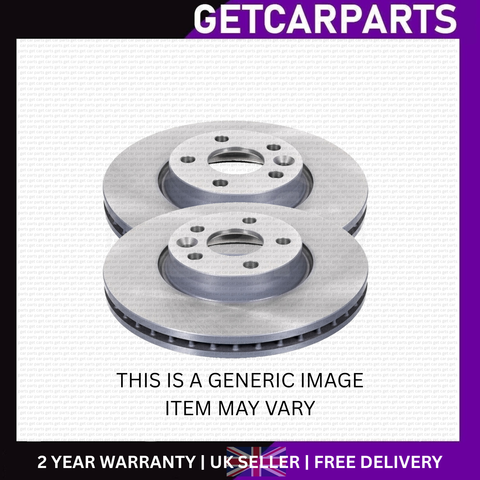 Front Vented Brake Discs Pair 312mm Fits VW Golf 2020+ 1.5