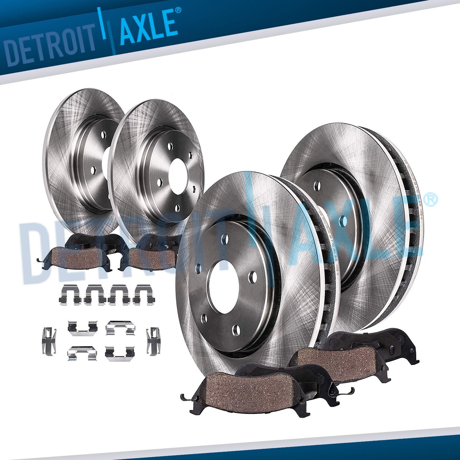 Front Rear Rotors + Ceramic Pad for 1999 – 2002 2003 2004 2005 Pontiac Grand Am