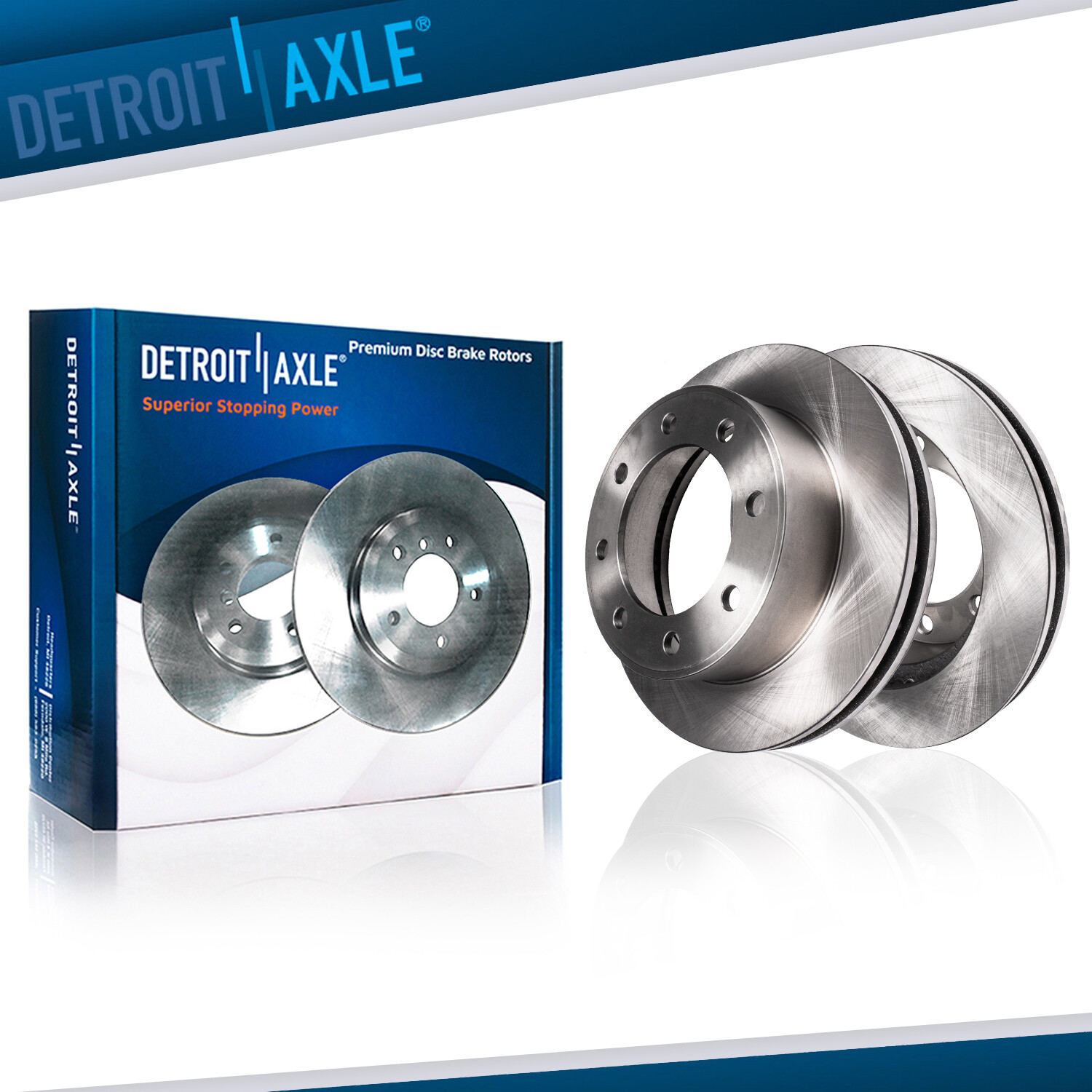 Both of (2) Rear Disc Brake Rotors for Dodge Ram 1500 2500 3500 (8-Lugs Models)