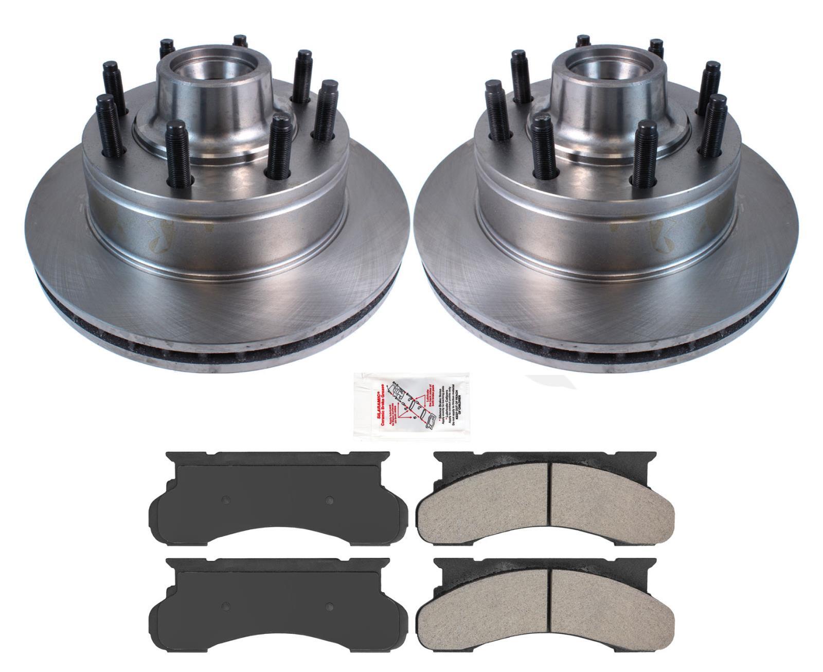 AmeriBRAKES Pads Disc Brake Rotors Fits for 1986-1994 Ford F250 Rear Wheel Drive