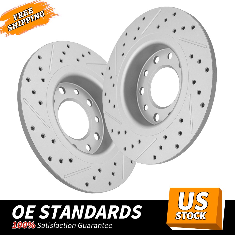 264mm Rear Drilled Brake Disc Rotors for 2013 – 2016 Dodge Dart
