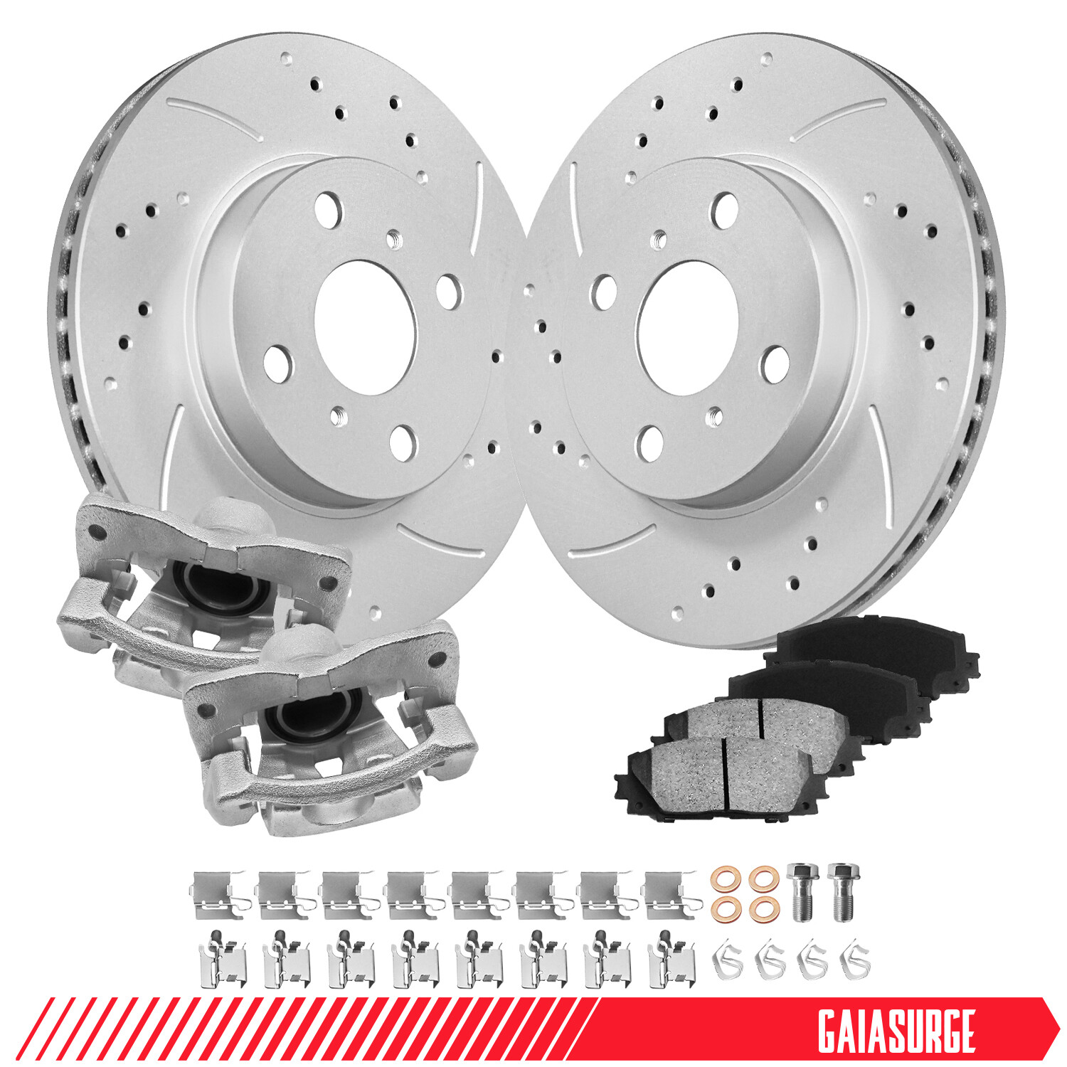 Front Brake Rotors Pads + Calipers kits for 2007-2018 Toyota Yaris 2013 Scion iQ