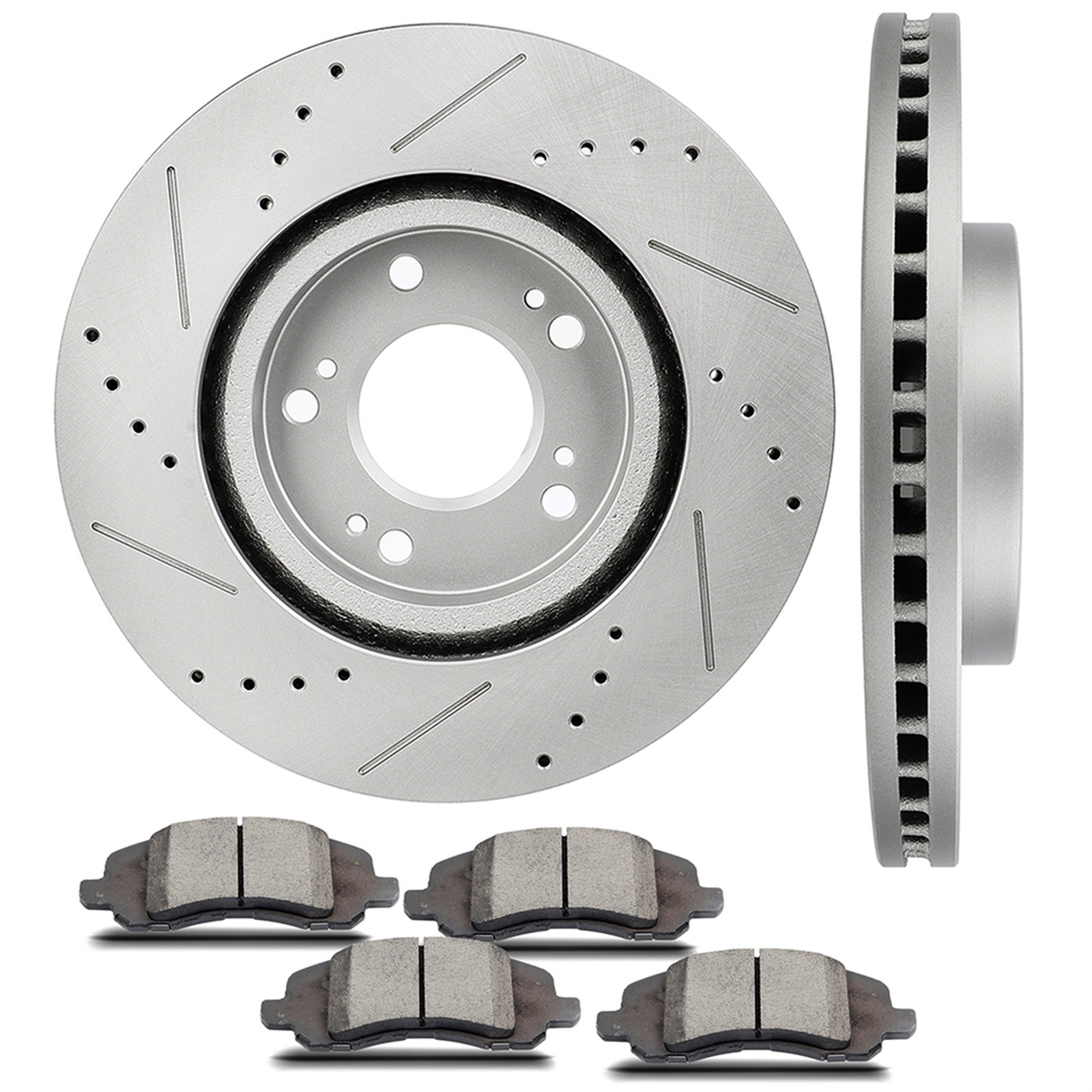 Front Drilled Brake Rotors & Pads for Jeep Patriot Compass Dodge Avenger 2.4L V6