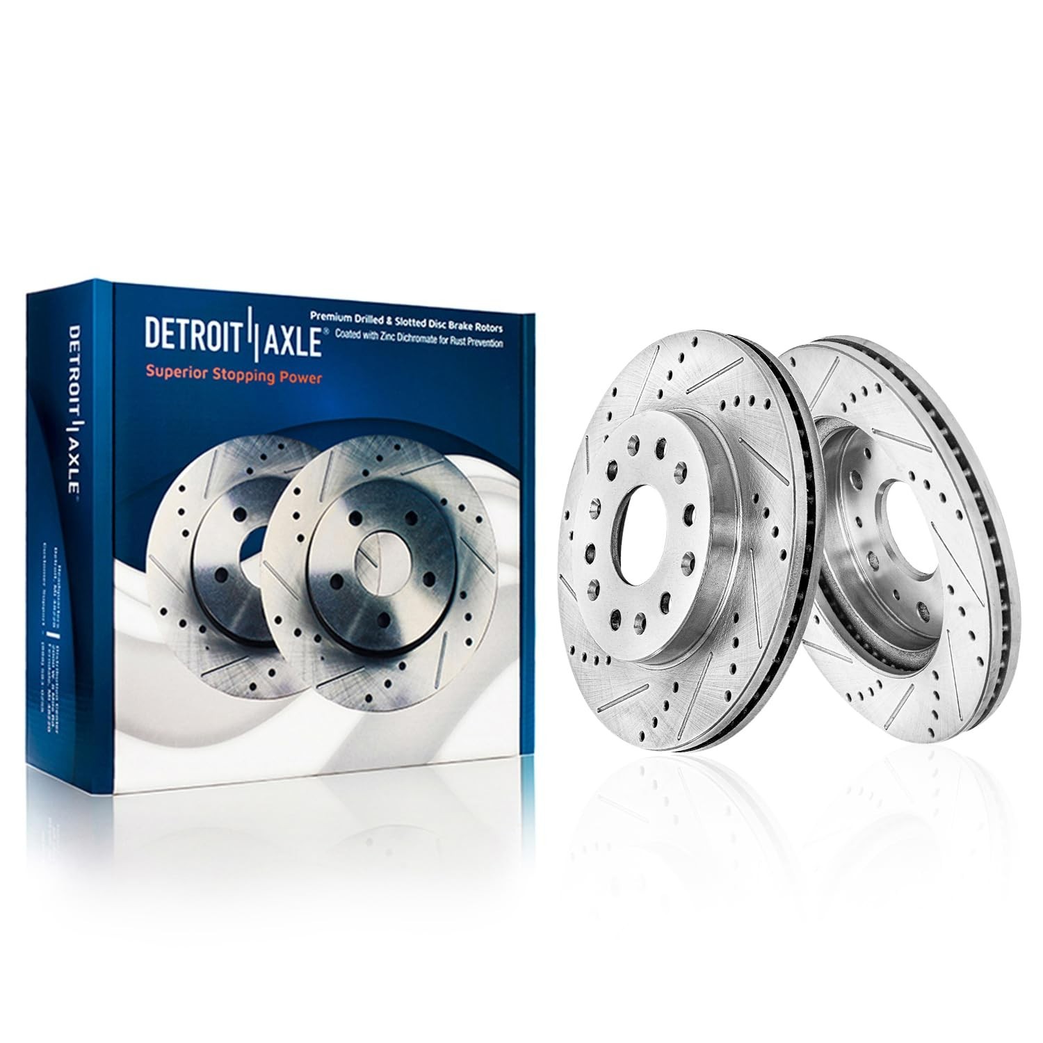 Front Rear Drilled Rotors Brake Pads for Chevy Traverse Buick Enclave GMC Acadia