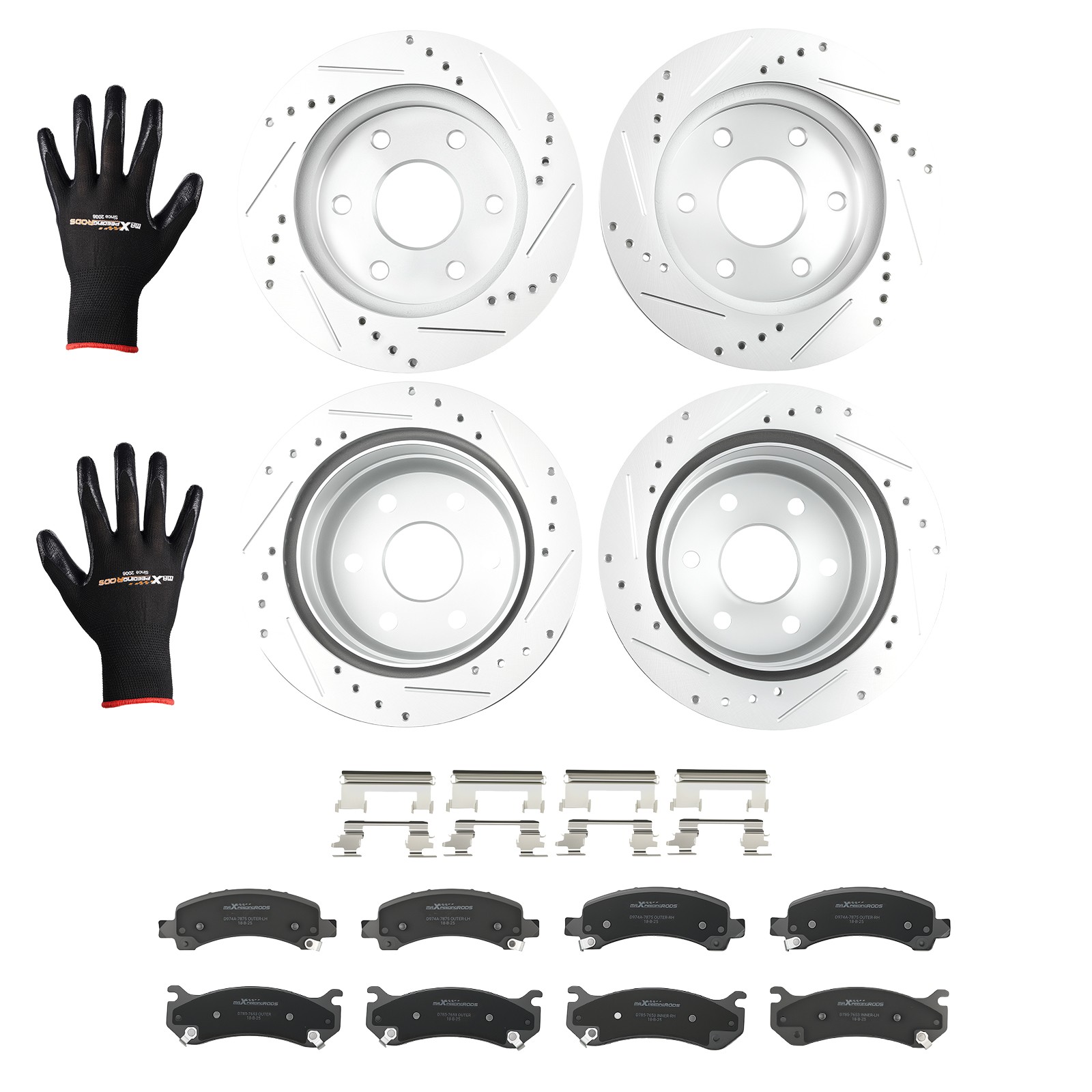 Front Rear Brake Rotors+Pads Set for Chevrolet Tahoe 2002-2006 S-55054 S-55084
