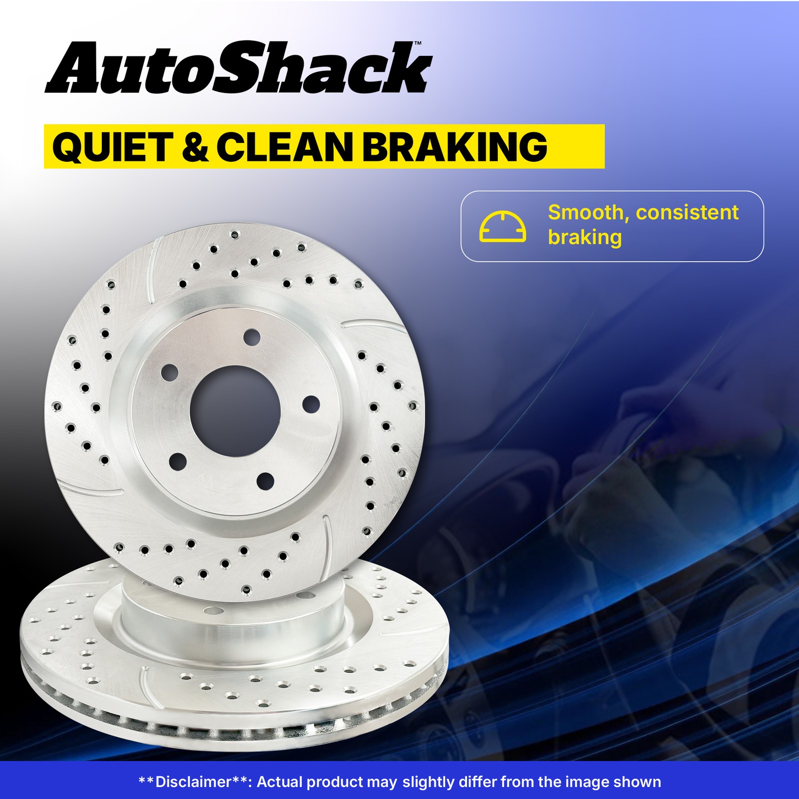 Front Drilled Slotted Brake Rotors Pair for Nissan, Sentra 2013-2019