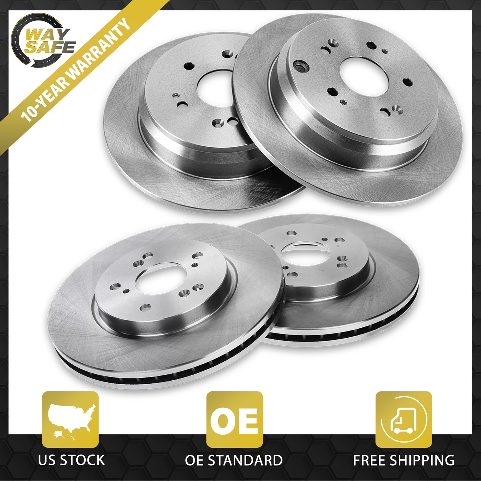 Front Rear Brake Rotors Kit for Acura RDX 2007 2008 2009 2010 2011 2012