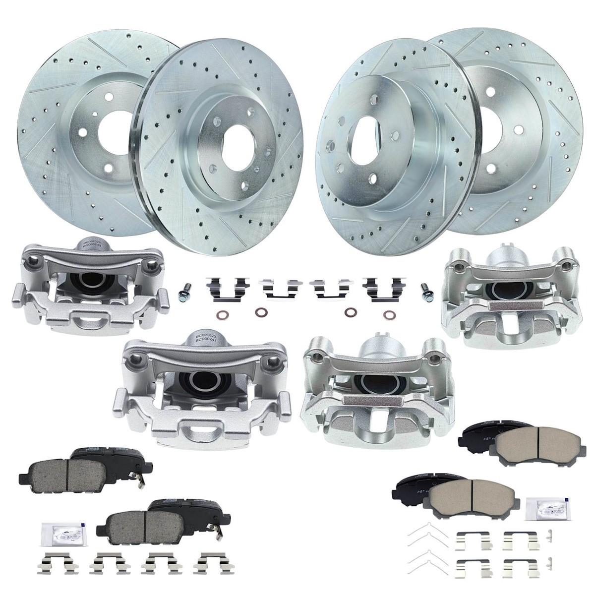 4-Wheel Set Brake Kit With Calipers Front & Rear for Nissan Maxima 09-14, 16-17
