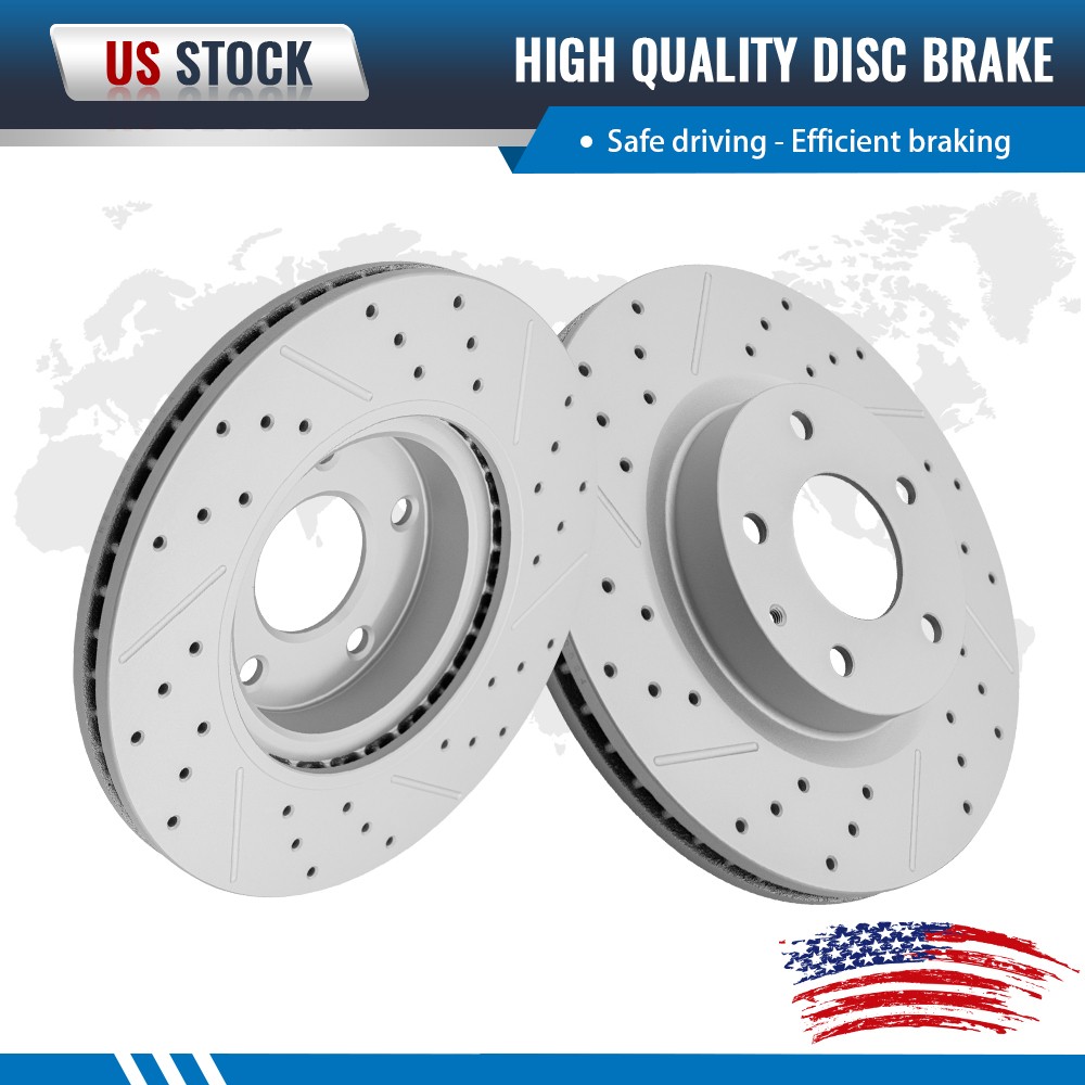 295mm Front Drilled Disc Brake Rotors for 2014-2016 2017 2018 Mazda 3 Sport CX-3
