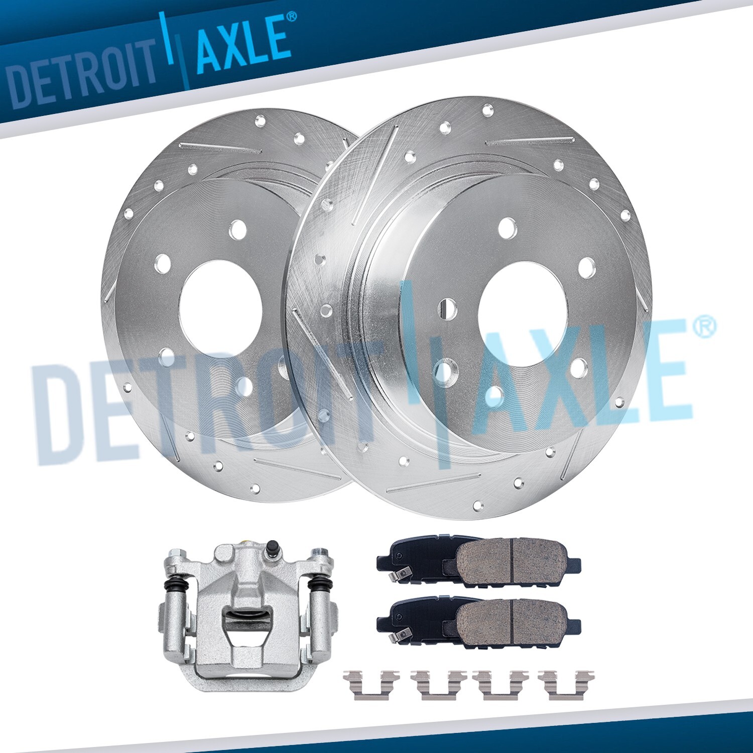 291mm Rear Drilled Rotors Left Brake Caliper Brake Pads for Nissan Altima Maxima