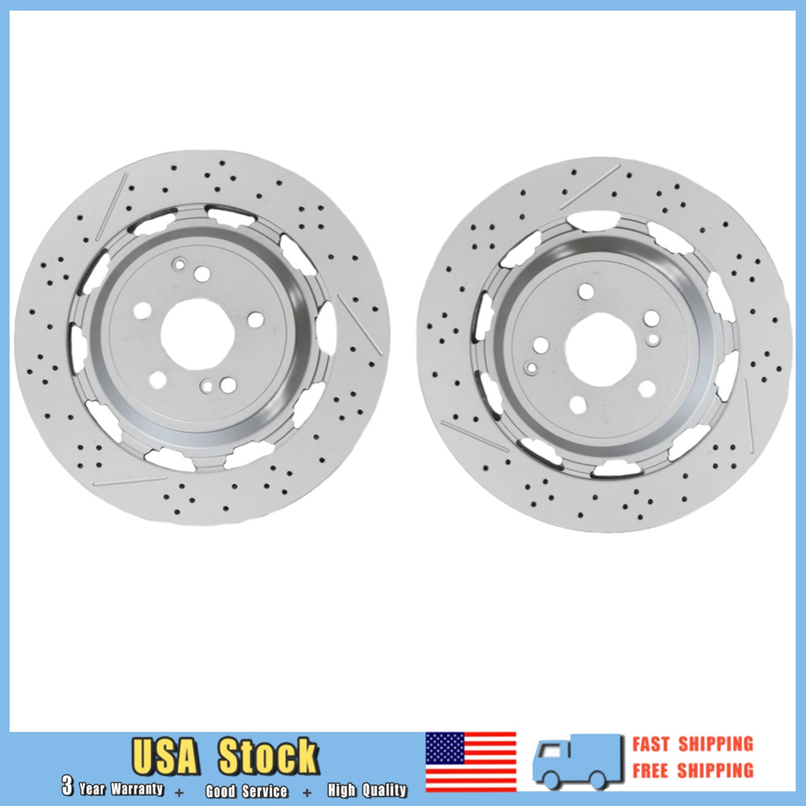 2Pcs Rear Brake Rotors Fit For Mercedes-benz S63 S65 W560 S650 AMG A2224232012