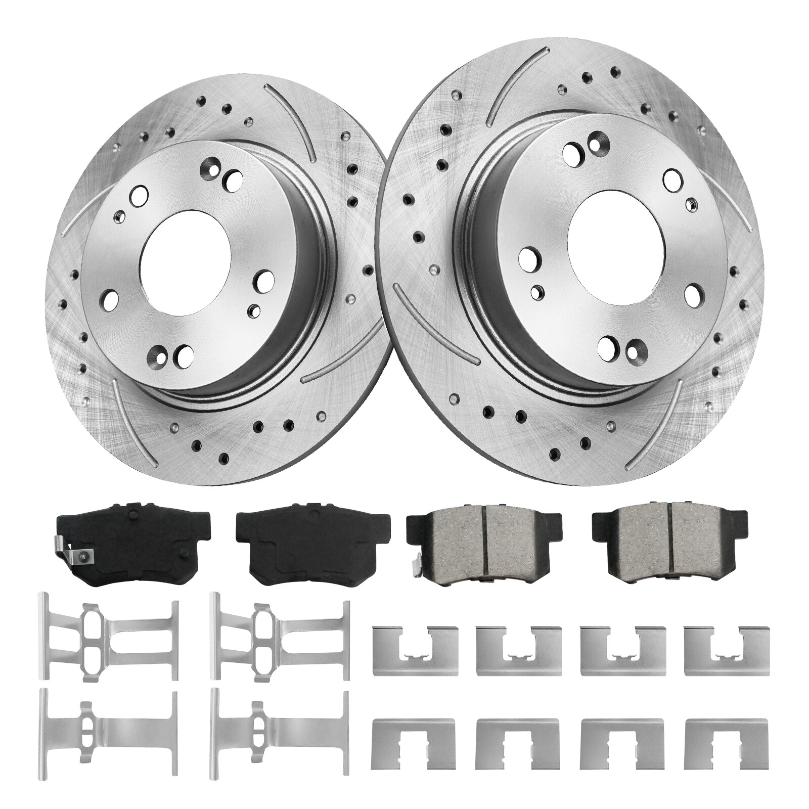 For 2009 2010 2011 Honda Civic 1.3L Hybrid Front & Rear Drilled Rotors + Pads