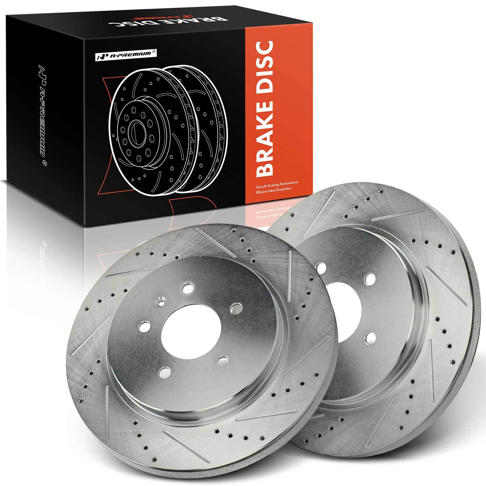 A-Premium Rear Side Drilled Brake Rotor for Cadillac CTS 2006-2007 STS 2005-2011