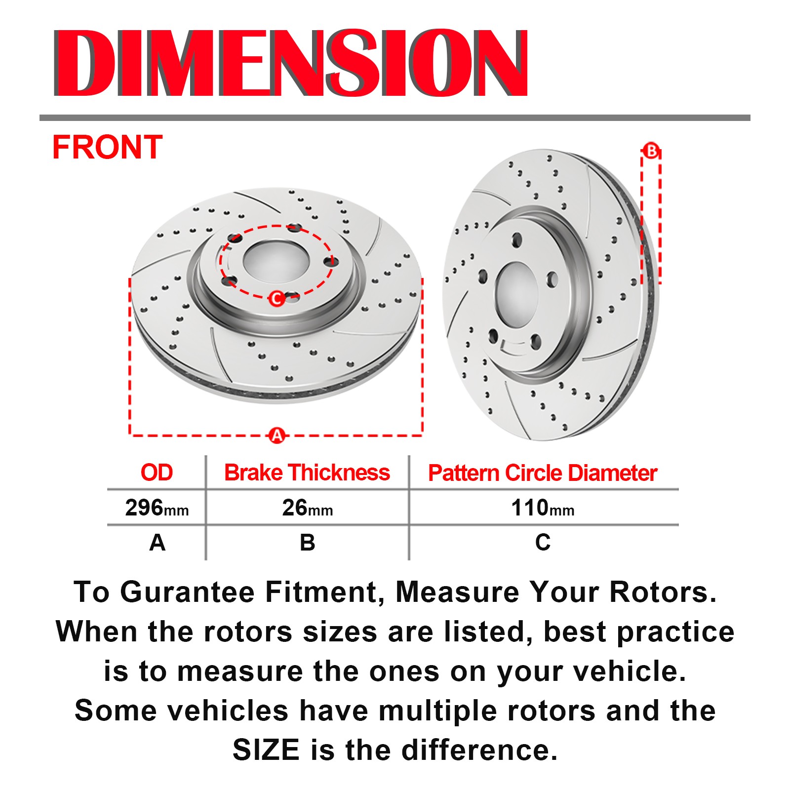 Front Drilled Brake Disc Rotors Pads Brakes for Chevy Malibu G6 HHR Saturn Aura