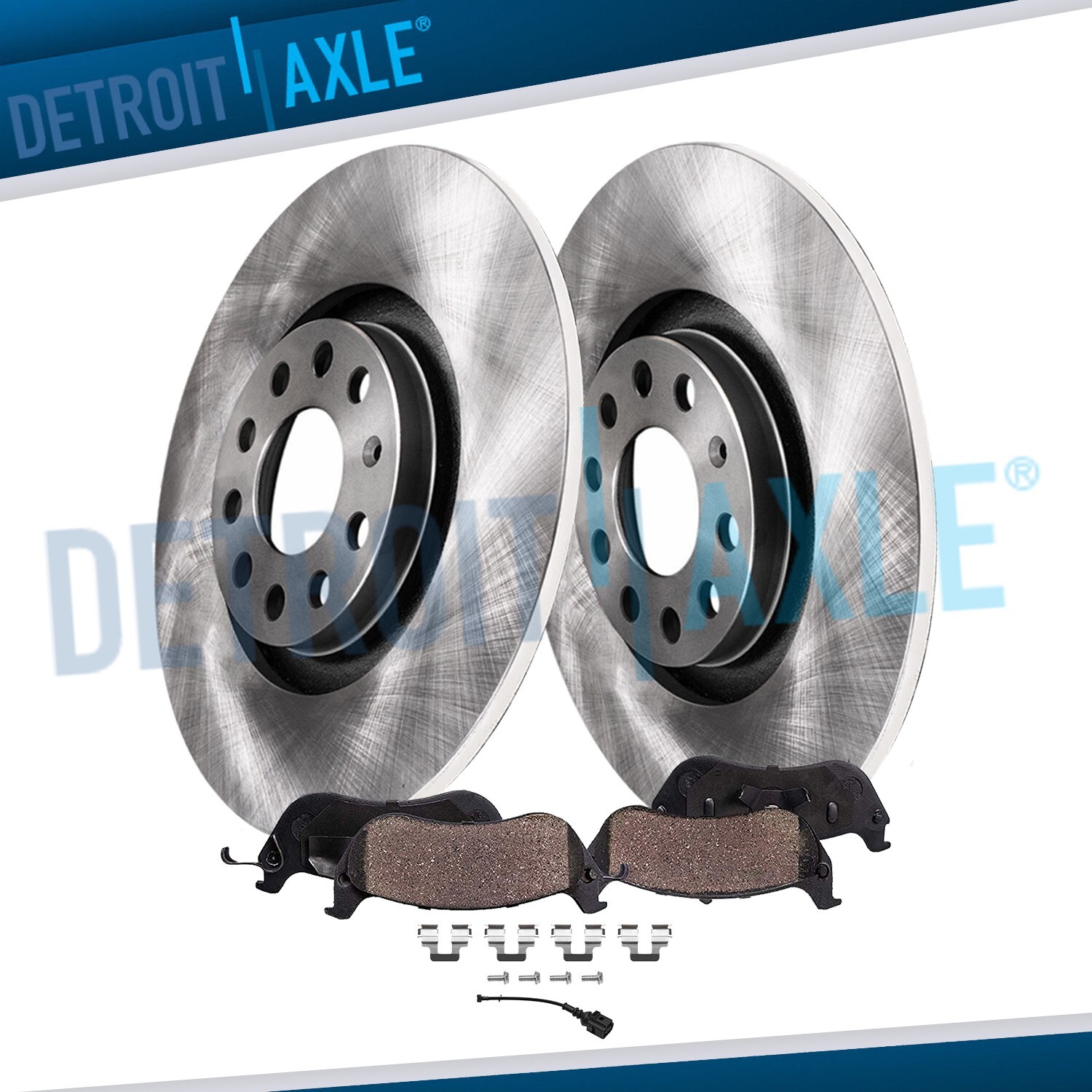 10.24″ Rear Rotors Ceramic Brake Pads for Volkswagen Golf Jetta Audi A3 Quattro