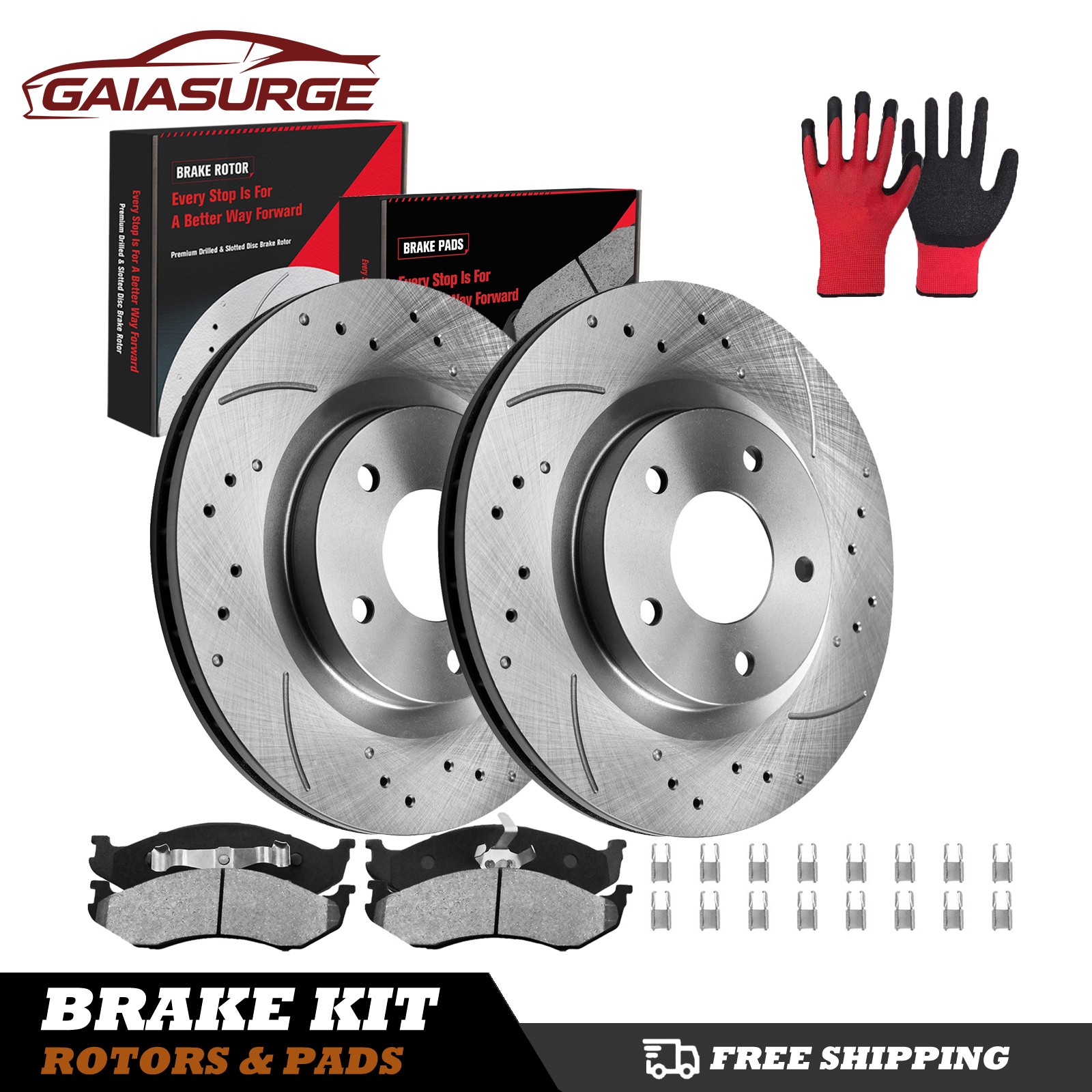 280mm Front Disc Rotors Ceramic Brake Pads for 1999-2005 2006 Jeep TJ Wrangler