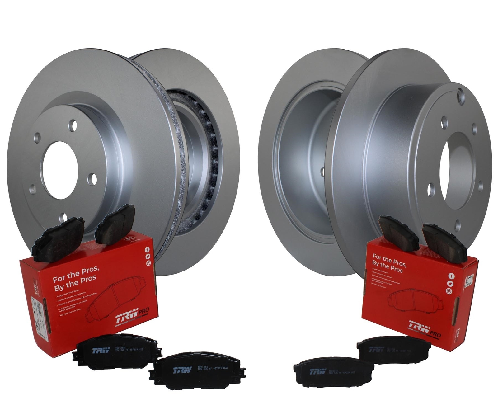 Front & Rear Brake Kit Disc Rotors TRW Pro Ceramic Pads For Chrysler Dodge Jeep