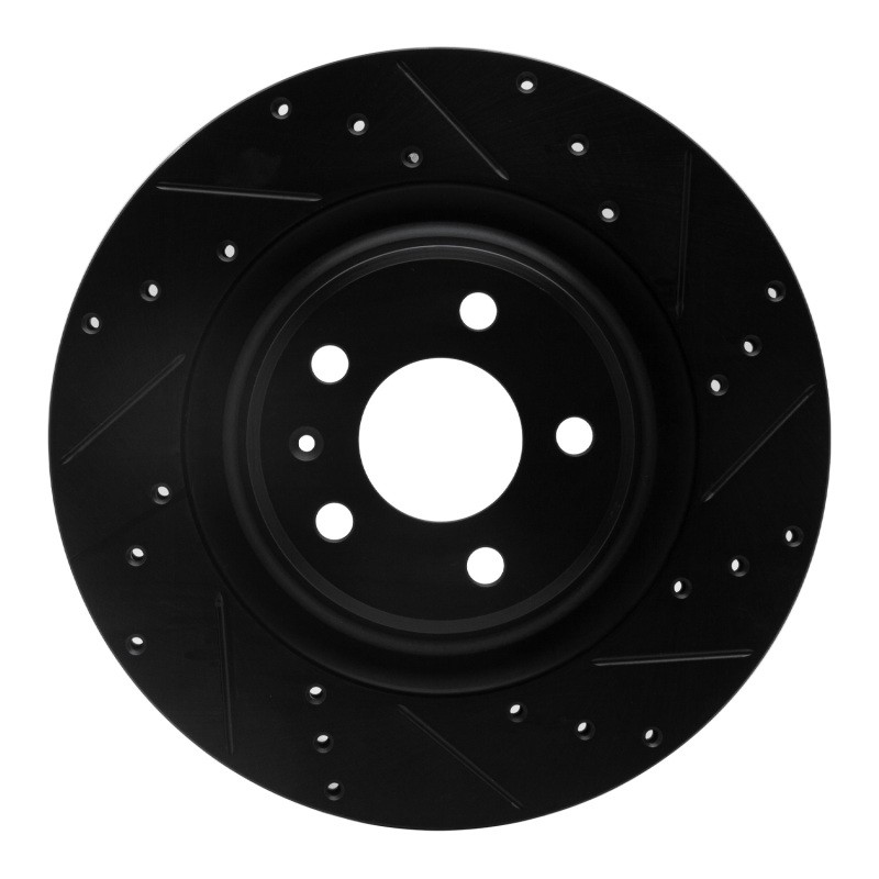 DFC Fits 08-25 Audi SQ5 Sportback Rear Right Drilled & Slotted Black Brake Rotor