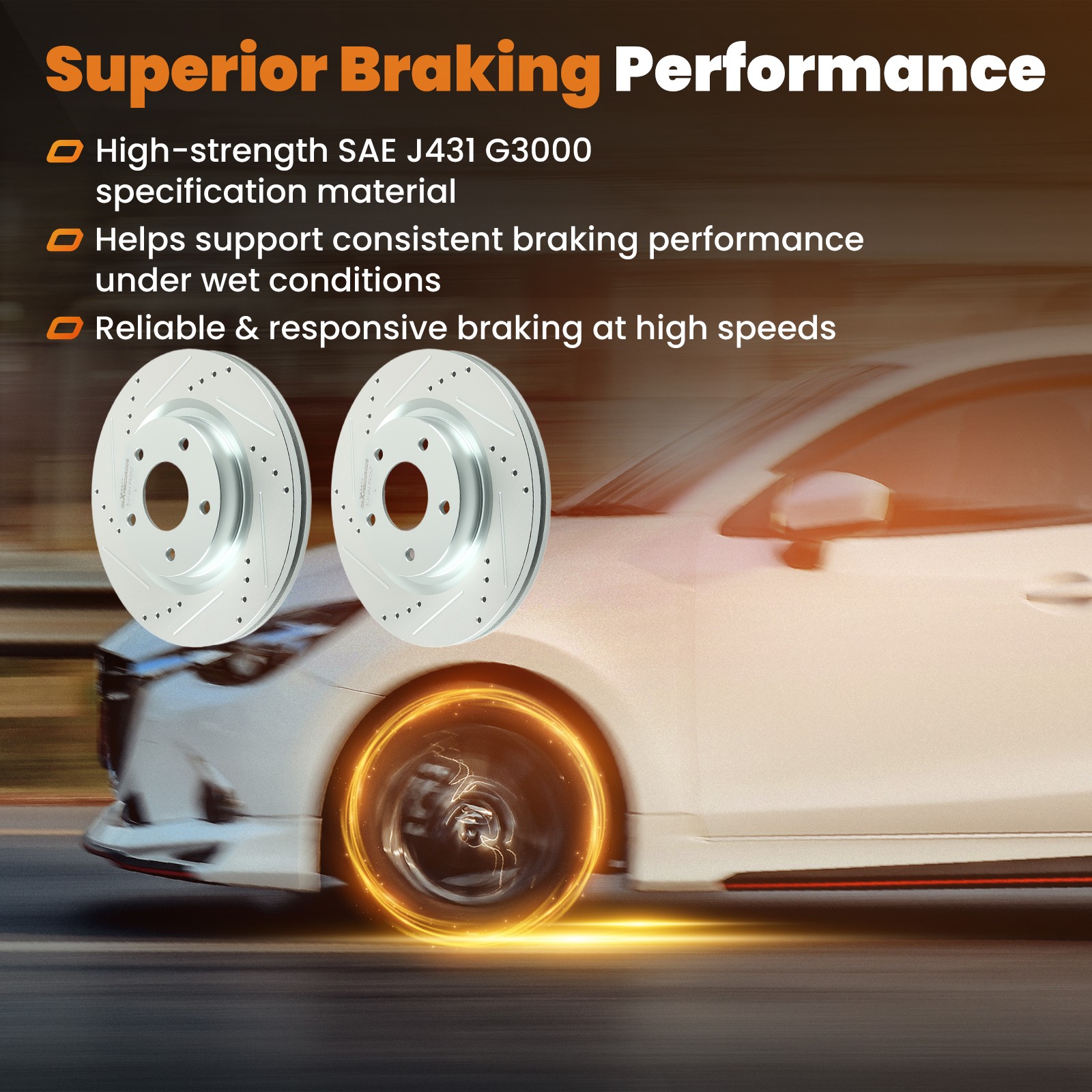 Front Brake Rotors+Ceramic Brake Pads Kit for Nissan Altima 2013-2023 S-31464
